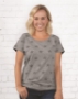 Women's Star Print Scoop Neck Tee - 3629