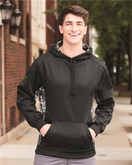 Digital Camo Colorblock Performance Fleece Hooded Sweatshirt - 1464