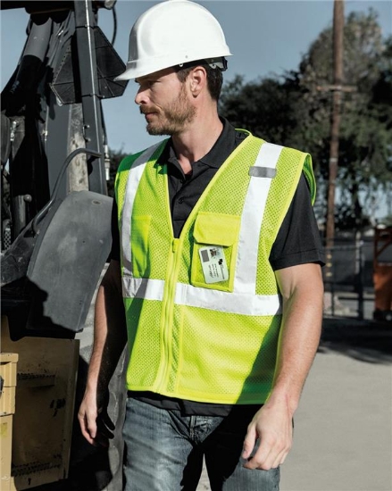 Clear ID Vest with Zipper Closure - 1532-1533