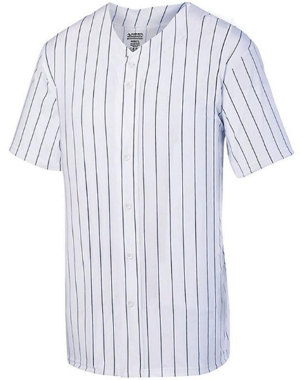 Youth Pinstripe Full Button Baseball Jersey - 1686