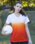 Women's V-Neck Ombre T-Shirt - 4207