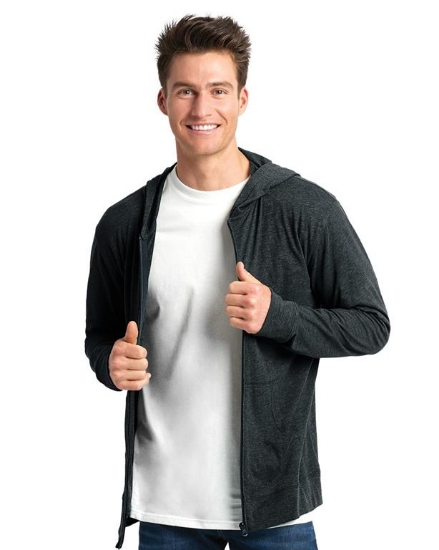 Sueded Long Sleeve Hooded Full Zip - 6491