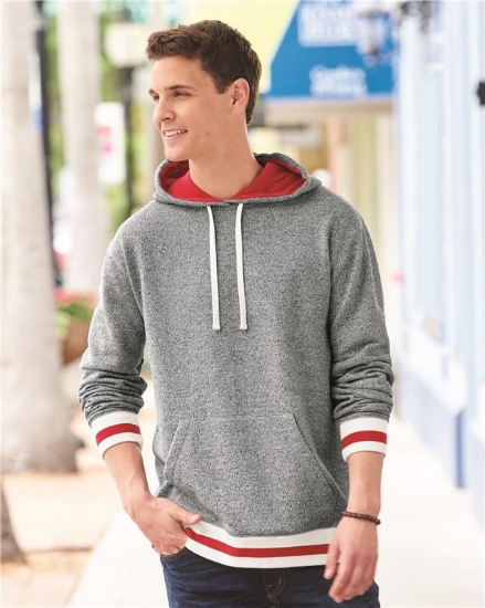 Peppered Fleece Lapover Hooded Sweatshirt - 8701