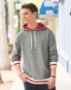 Peppered Fleece Lapover Hooded Sweatshirt - 8701