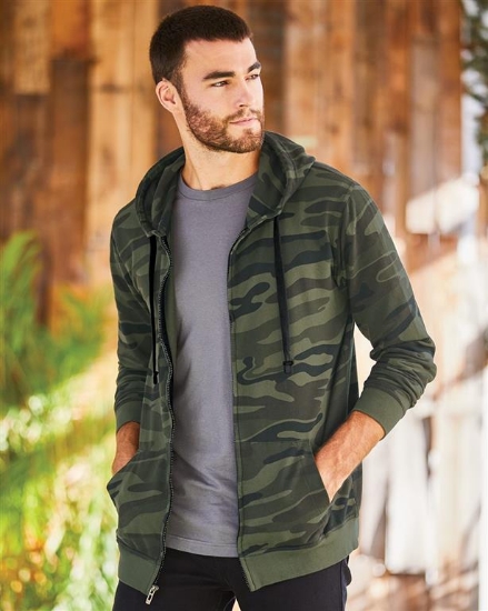 Camo Full-Zip Hooded Sweatshirt - 8615