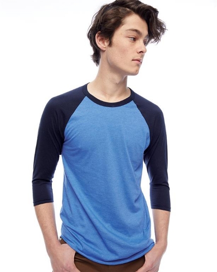 50/50 Raglan Three-Quarter Sleeve Tee - BB453W