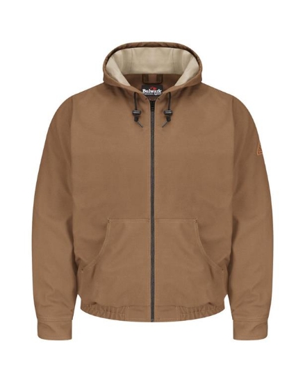 Brown Duck Hooded Jacket - EXCEL FR® ComforTouch® - Long Sizes - JLH4L