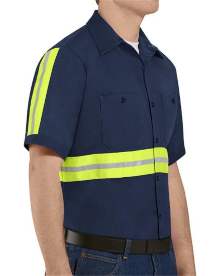 Enhanced Visibility Short Sleeve Cotton Work Shirt Long Sizes - SC40EL