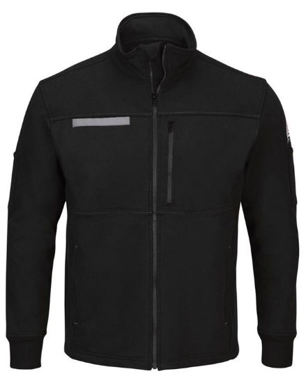 Zip Front Fleece Jacket-Cotton /Spandex Blend - Long Sizes - SEZ2L