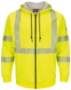 Hi-Visibility Zip-Front Hooded Fleece Sweatshirt with Waffle Lining - Long Sizes - SMZ4HVL