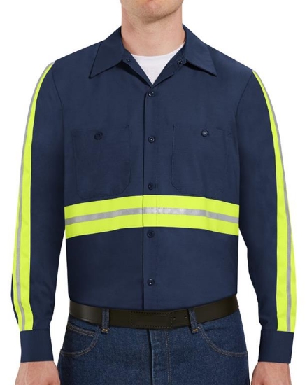Industrial Enhanced-Visibility Long Sleeve Work Shirt -  Long Sizes - SP14EL