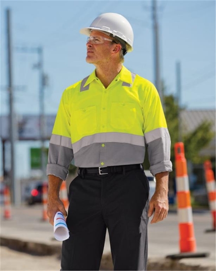 Enhanced & Hi-Visibility Long Sleeve Work Shirt - Long Sizes - SY14L