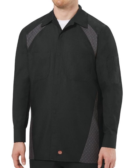 Long Sleeve Diamond Plate Shop Shirt - SY16