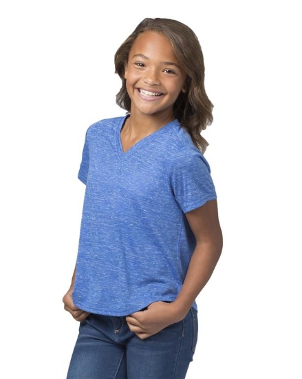 Girls' Snow Heather V-Neck T-Shirt - YT34