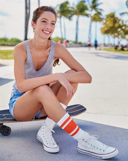USA-Made Striped Crew Socks - SC100