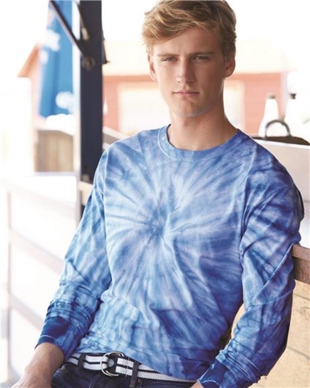 Dyenomite - Cyclone Pinwheel Tie-Dyed Long Sleeve T-Shirt - 240CY