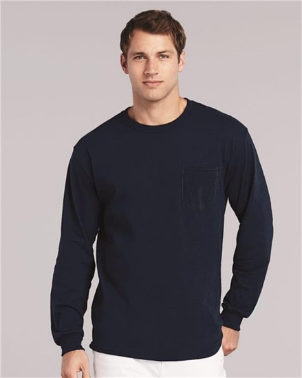 Gildan - Ultra Cotton® Long Sleeve Pocket T-Shirt - 2410