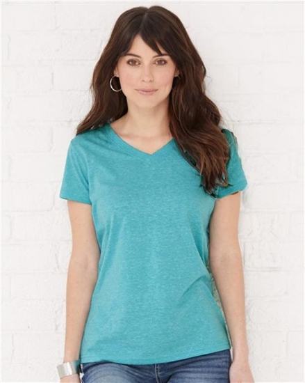 LAT - Women's Harborside Mélange V-Neck Tee - 3591