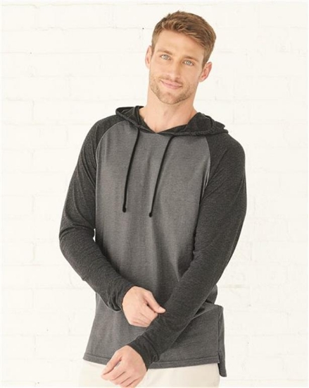 LAT - Fine Jersey Hooded Long Sleeve Raglan T-Shirt - 6917