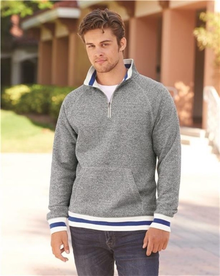 J. America - Peppered Fleece Quarter-Zip Sweatshirt - 8703