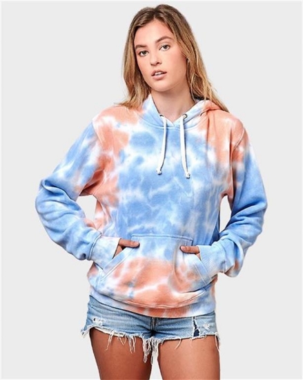 J. America - Tie-Dyed Fleece Hooded Sweatshirt - 8861