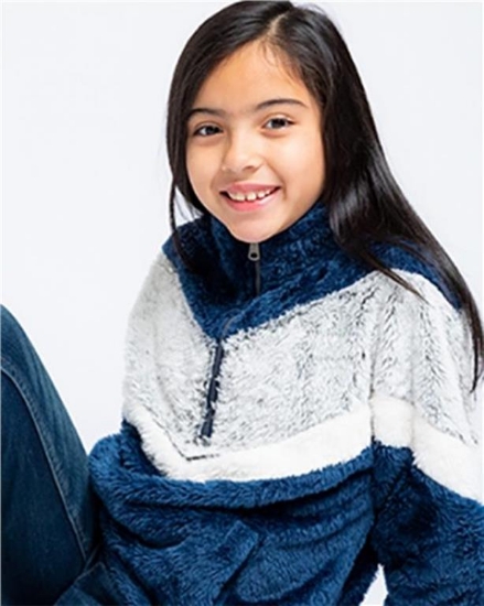 Boxercraft - Girls' Chevron Fuzzy Fleece Pullover - YFZ05